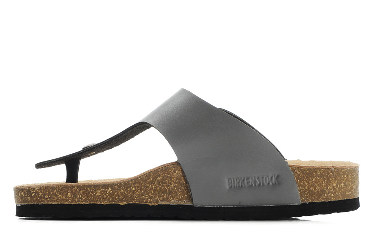 Birkenstock Gizeh Dark Grey Leather Sandals - Stylish and Comfortable Footwear