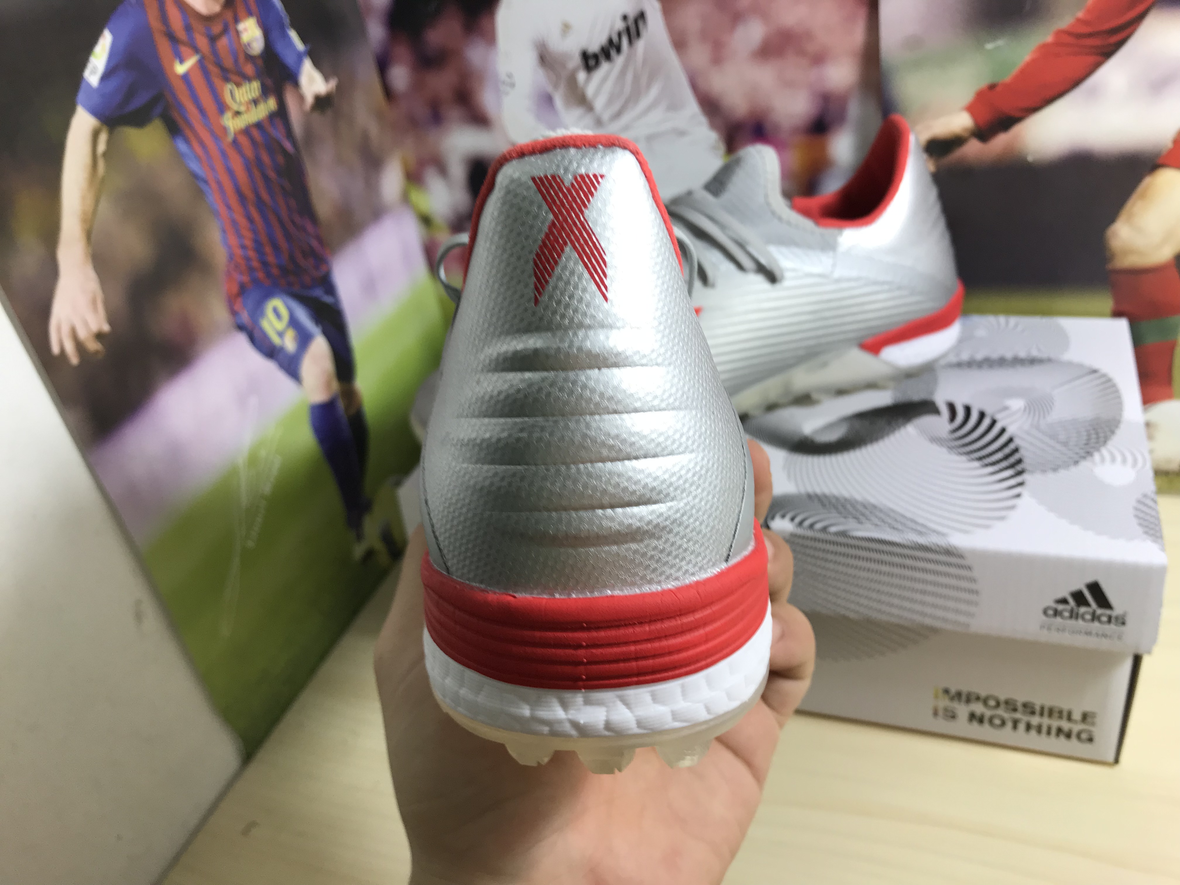 Adidas X 19.1 TF 302 Redirect Soccer Shoes - Silver Metallic Red G25752
