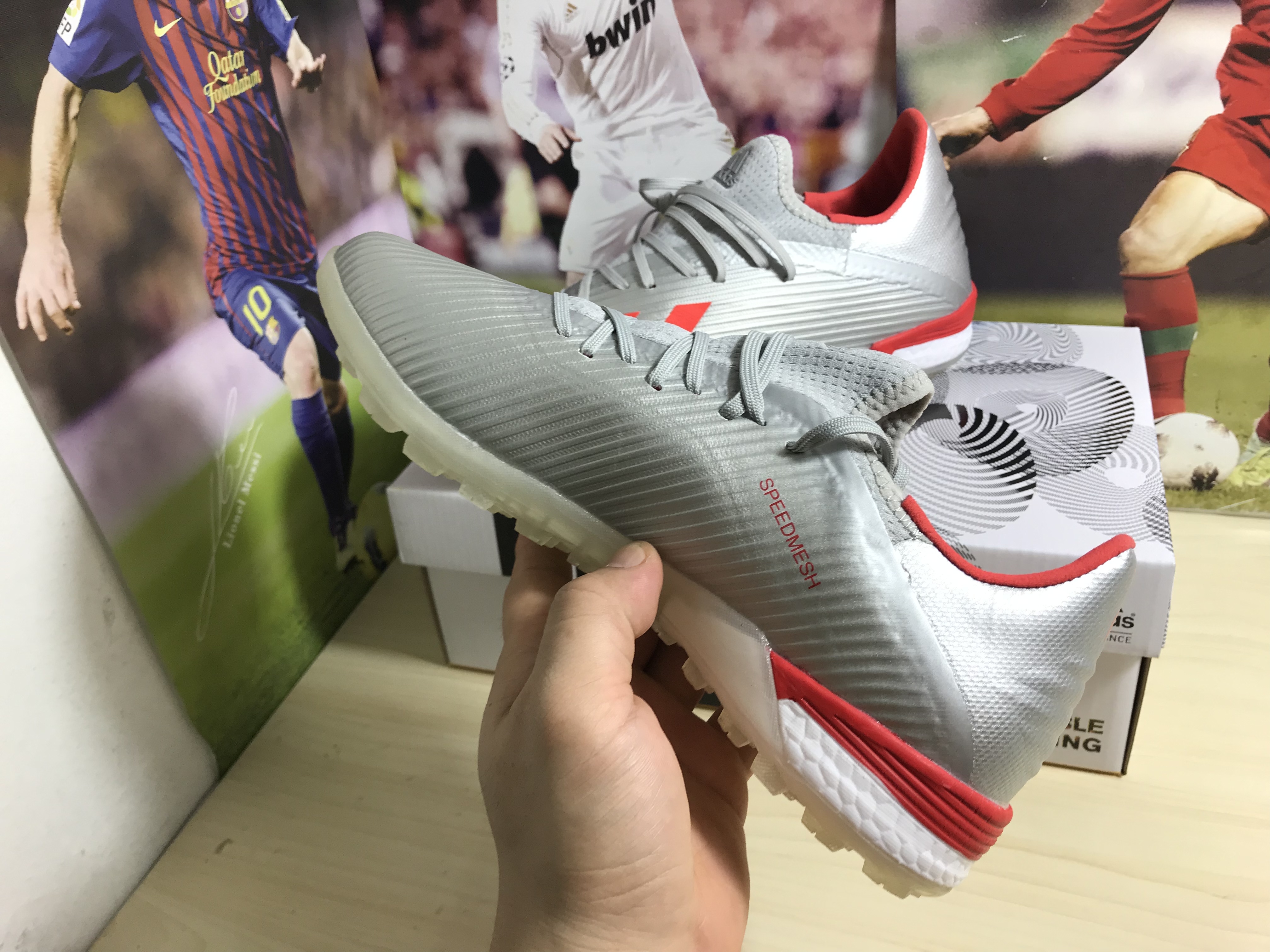 Adidas X 19.1 TF 302 Redirect Soccer Shoes - Silver Metallic Red G25752
