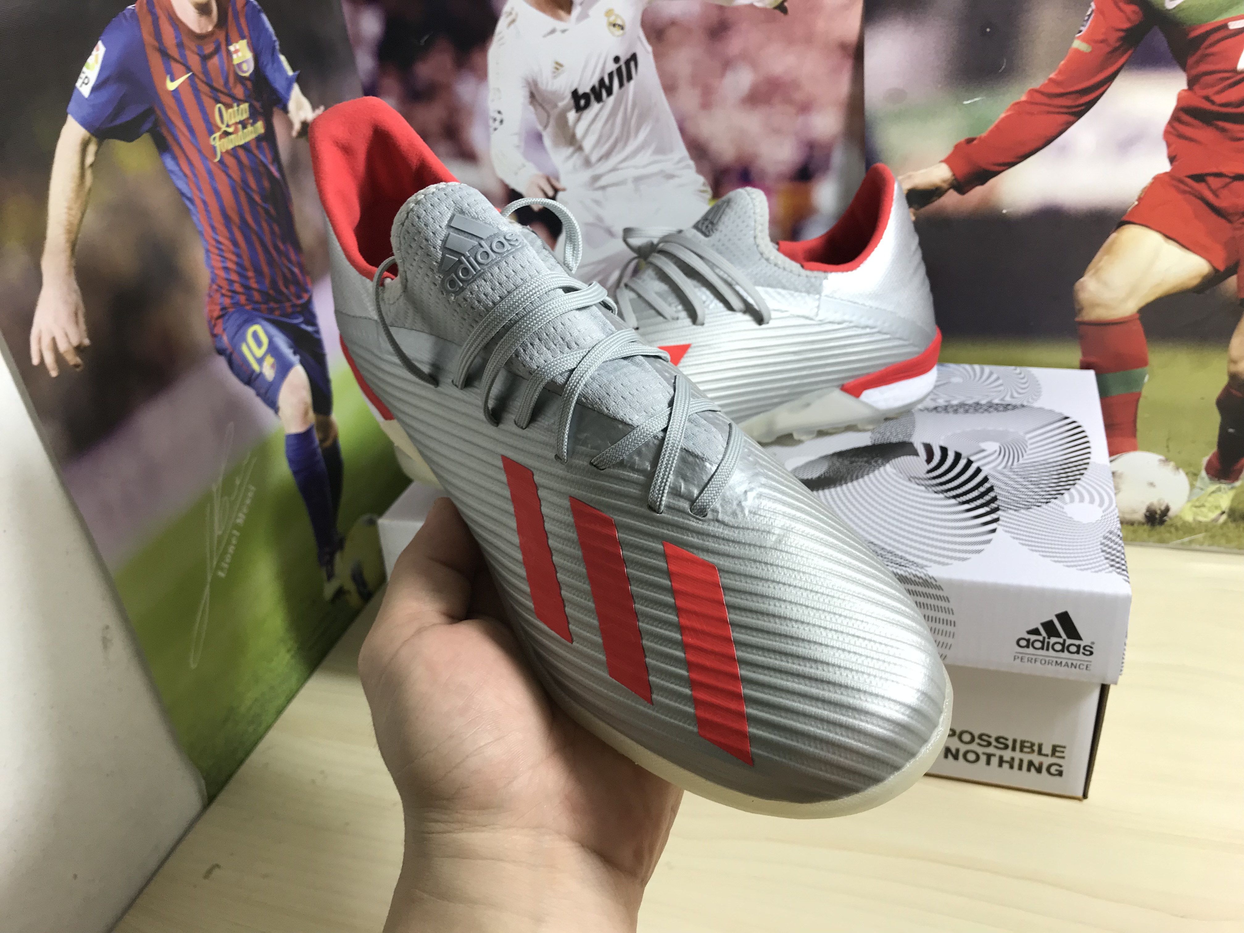 Adidas X 19.1 TF 302 Redirect Soccer Shoes - Silver Metallic Red G25752