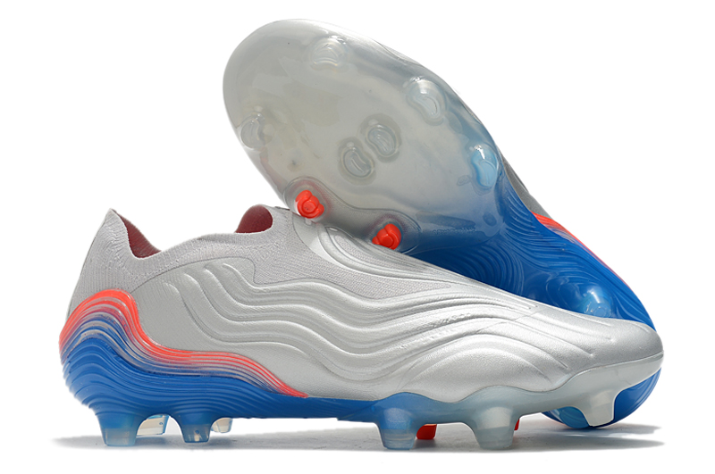 Adidas Copa Sense +Launch Edition FG Soccer Cleats | White Blue Solar Red