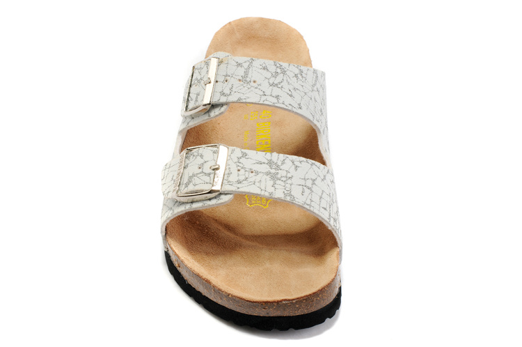 Birkenstock Arizona Grey White Leather Camo Sandals - Stylish & Comfortable