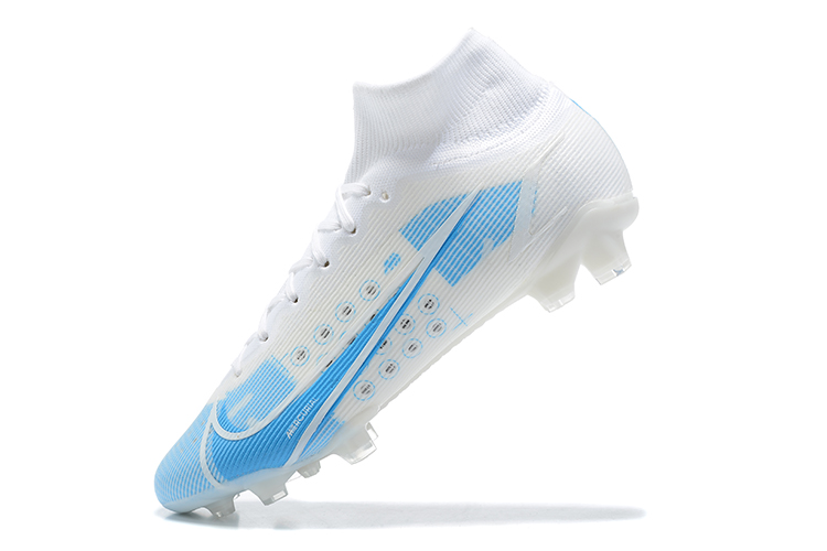 Nike Mercurial Superfly 8 Elite FG White Blue - Premium Soccer Cleats