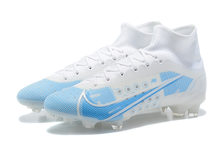 Nike Mercurial Superfly 8 Elite FG White Blue - Premium Soccer Cleats