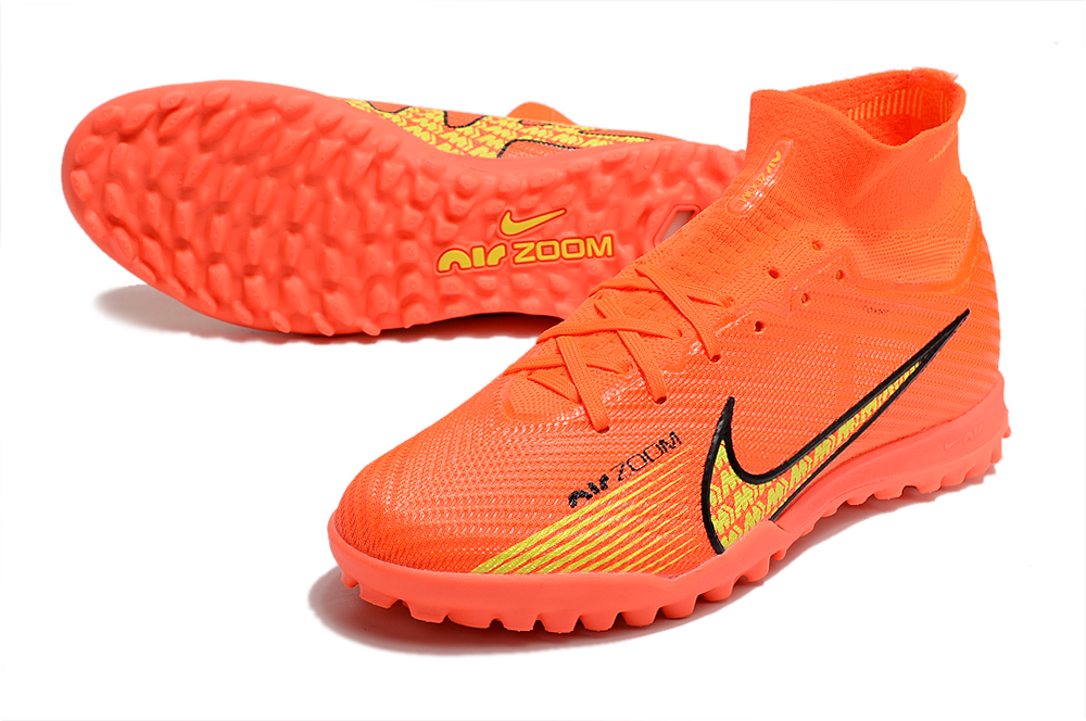 Nike Air Zoom Mercurial Superfly 9 Elite TF Red Gold Black - Premium Soccer Footwear