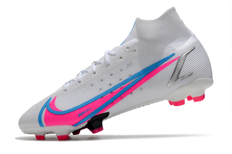 Nike Mercurial Superfly 8 Elite FG Soccer Cleats - White/Blue/Pink