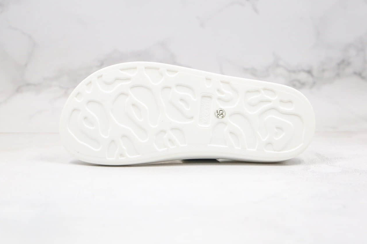 Alexander McQueen White Leather Slides - Sophisticated Style & Unparalleled Craftsmanship