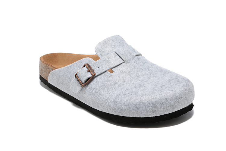 Birkenstock Boston Wool Felt Gray Sabot - Comfortable and Stylish Footwear