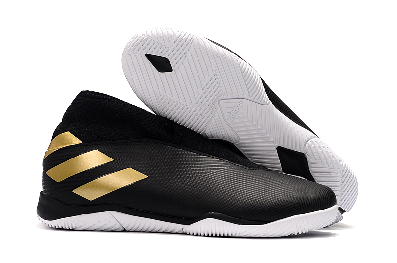 Adidas Nemeziz 19.3 Black White Gold EF0395 - Stylish and high-performance soccer shoes.