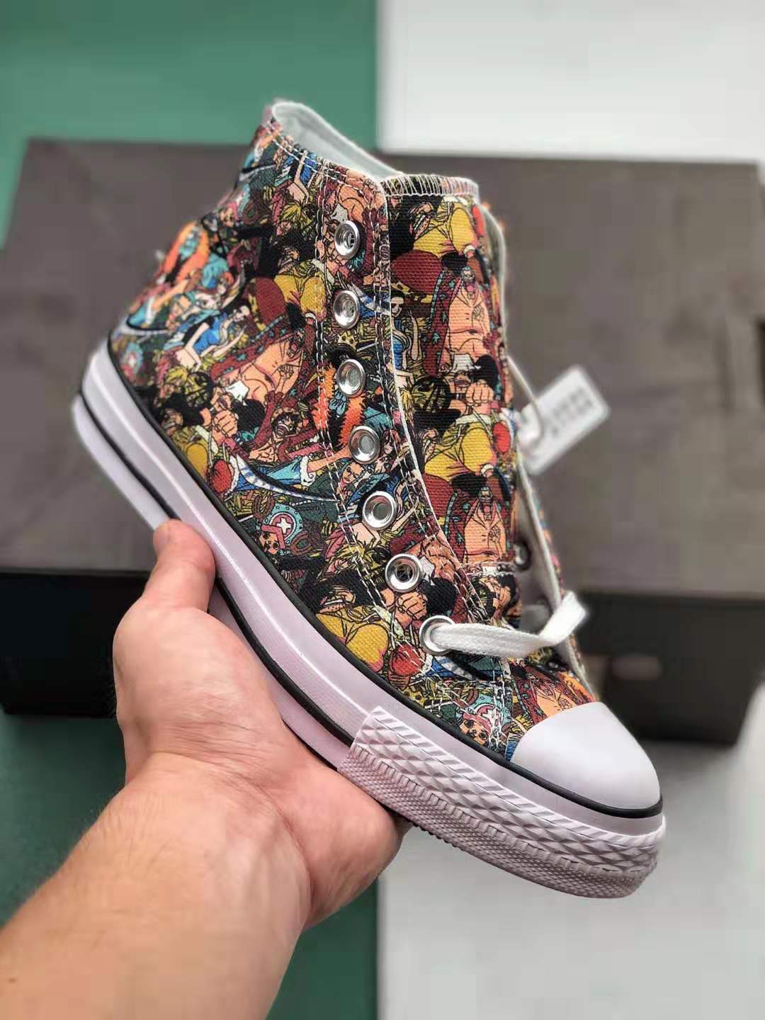 One Piece x Converse All Star 100 PT HI White Black 1CK828 - Limited Edition Collaboration