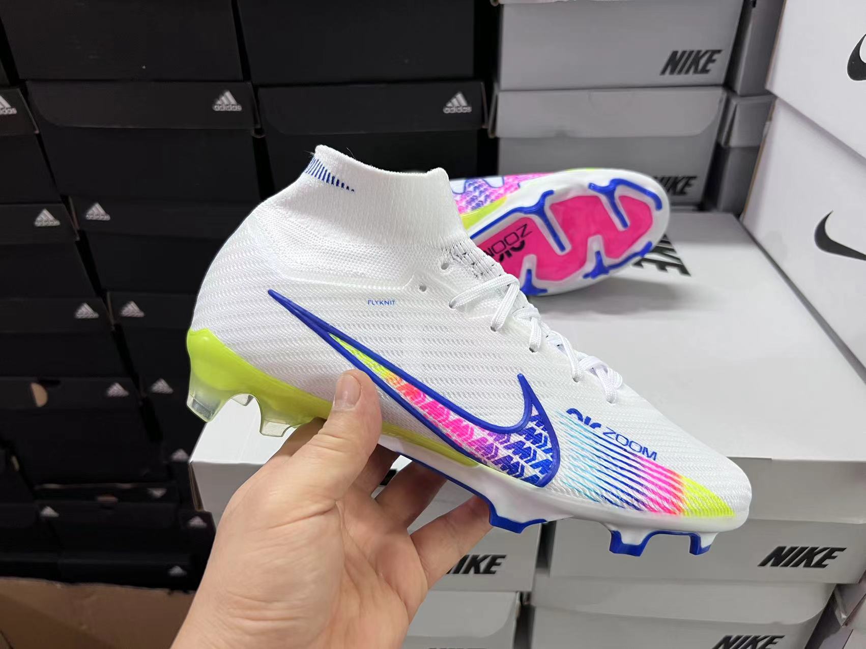 Nike Zoom Mercurial Superfly IX Elite FG White Pink Volt - Shop Now!