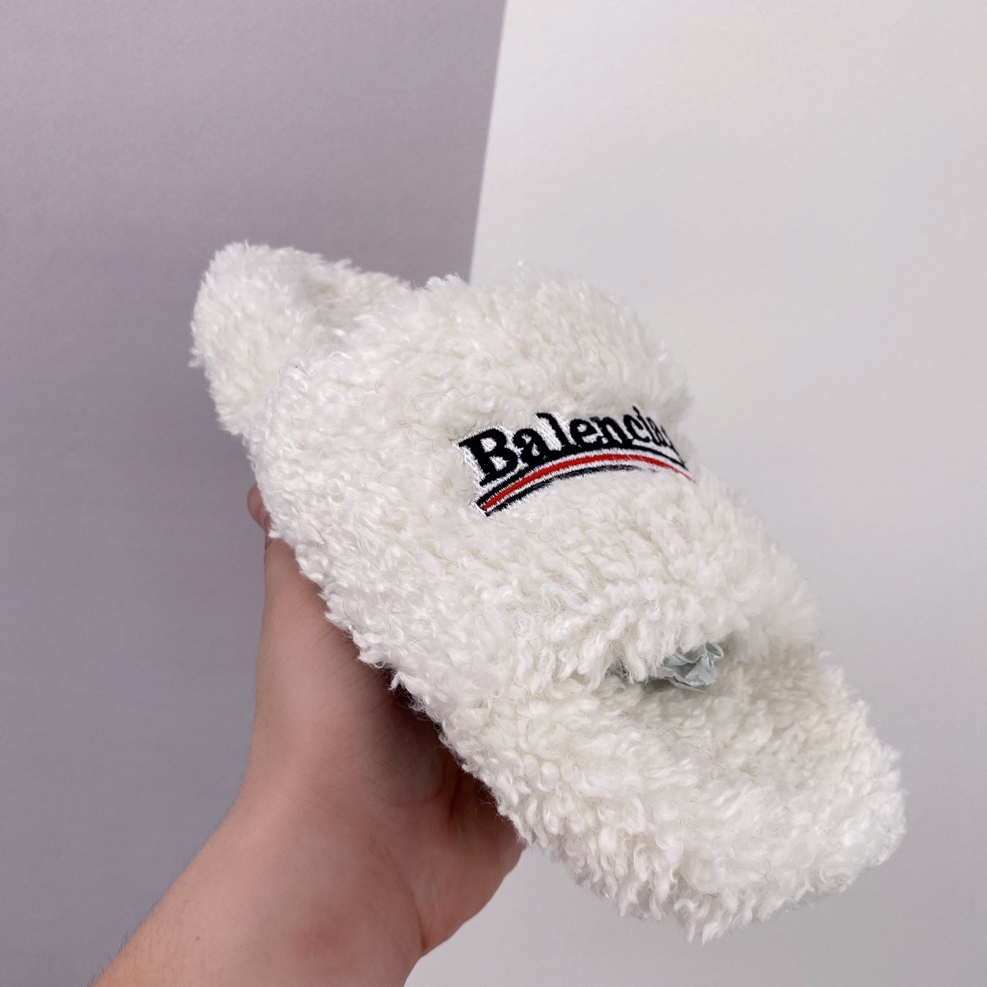 Balenciaga Furry Closed Teddy Pumps White - Chic and Comfortable Footwear