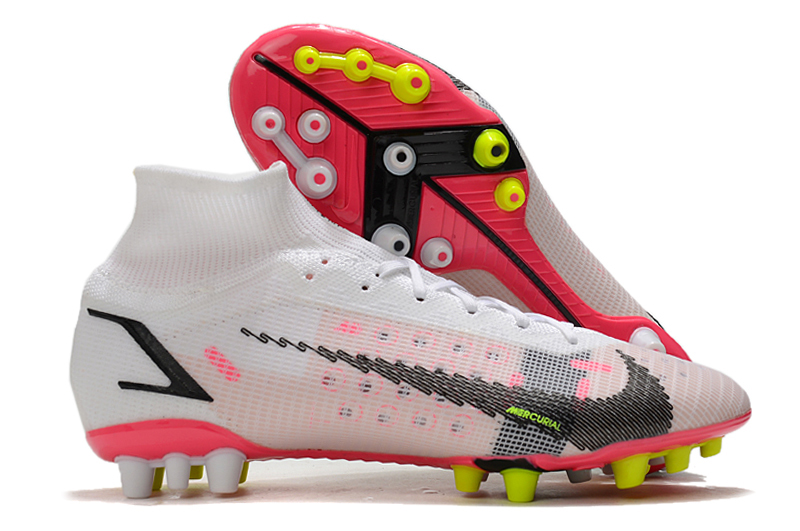 Nike Mercurial Superfly 8 Elite AG-PRO Soccer Cleats - White/Black/Bright Crimson/Pink Blast