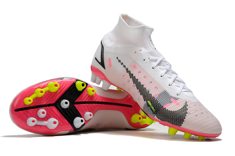Nike Mercurial Superfly 8 Elite AG-PRO Soccer Cleats - White/Black/Bright Crimson/Pink Blast