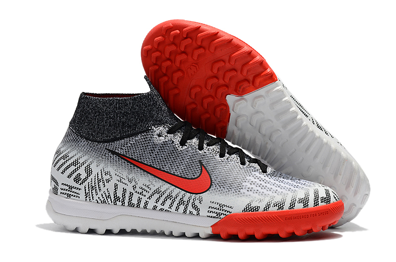 Nike Mercurial Superfly VI Elite Neymar TF-Gray Red Black - Premium Turf Soccer Shoes