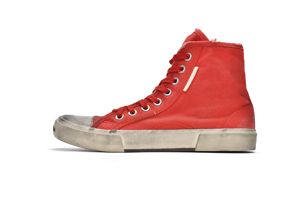 Balenciaga Paris High Destroyed - Red 688756 W3RC4 6090 | Stylish and Distressed High Tops