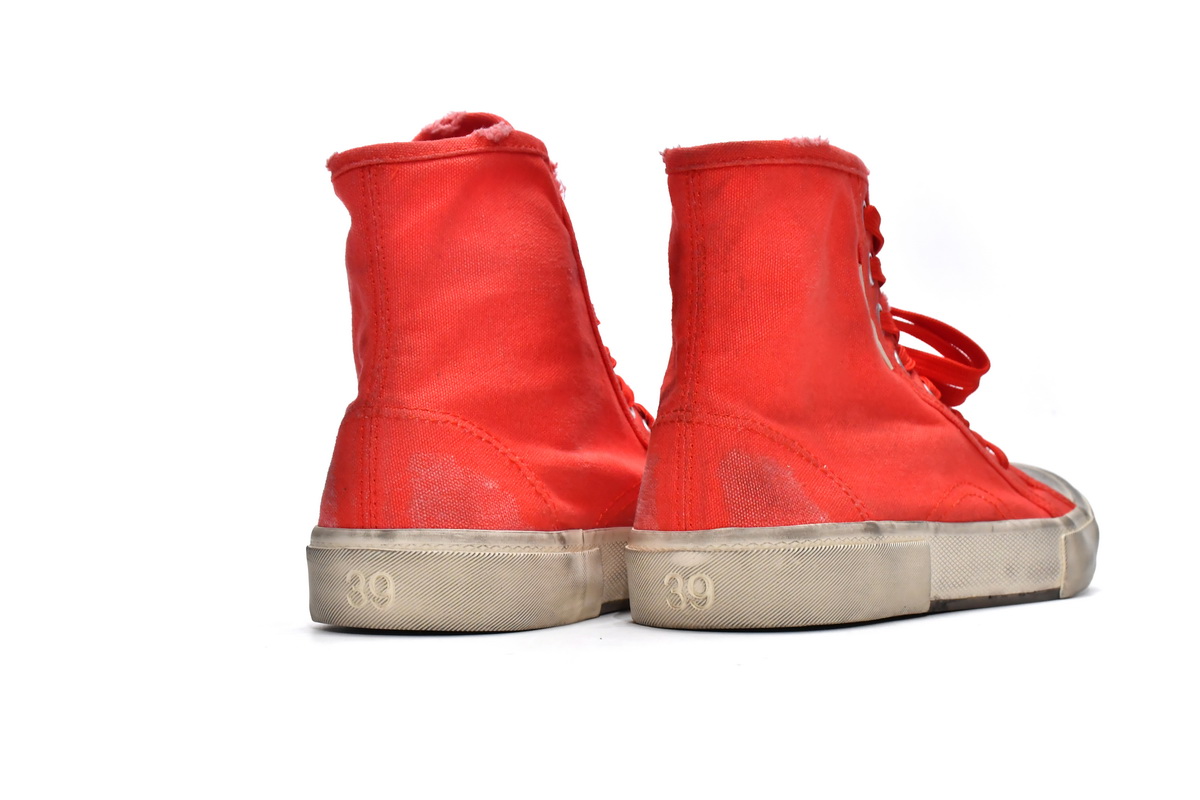 Balenciaga Paris High Destroyed - Red 688756 W3RC4 6090 | Stylish and Distressed High Tops