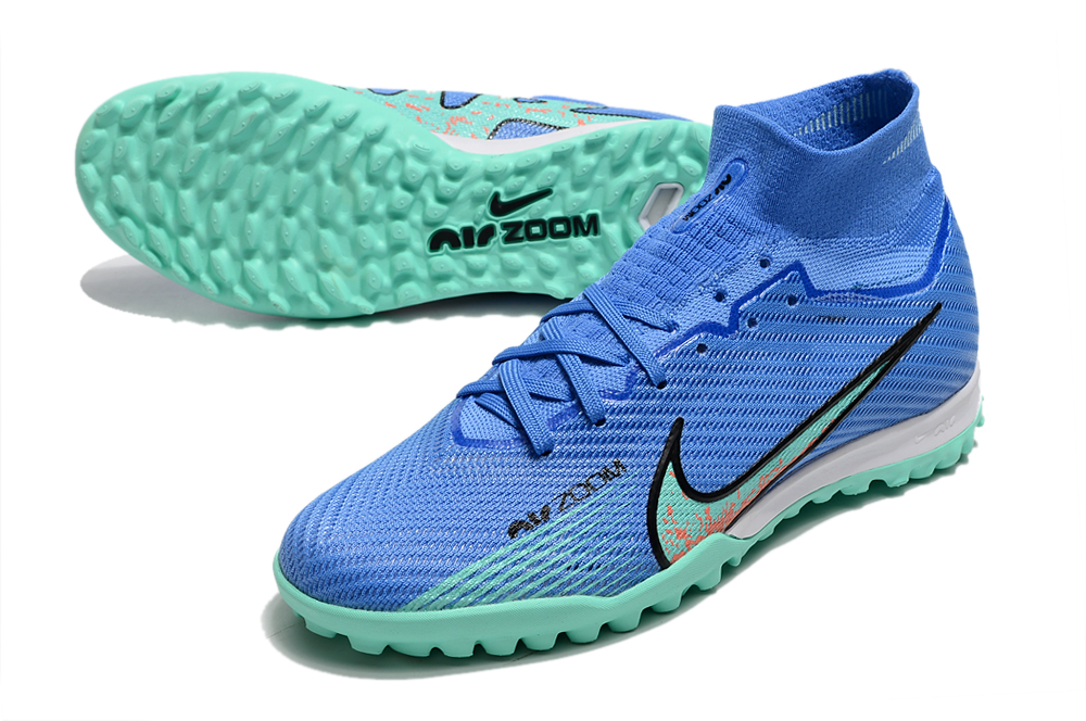Nike Air Zoom Mercurial Superfly 9 Elite TF - Blue/Green/Black Soccer Shoes
