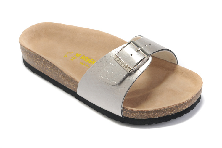 Birkenstock Madrid Snakeskin Silver Sandals | Stylish & Comfortable Footwear