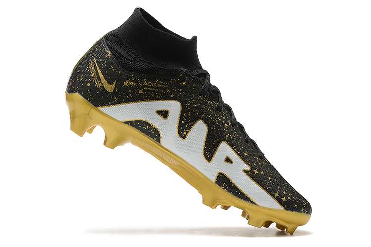 Nike Zoom Mercurial Superfly 9 Elite FG - Black/Gold/Silver: Speed and Style for Elite Performance!