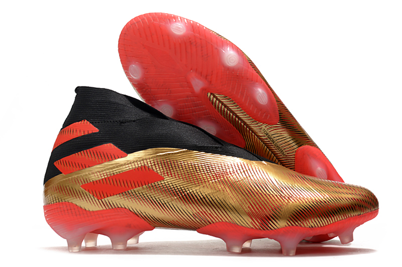 Adidas Nemeziz+ Messi FxG Soccer Shoes | Gold Metallic Scarlet Core Black