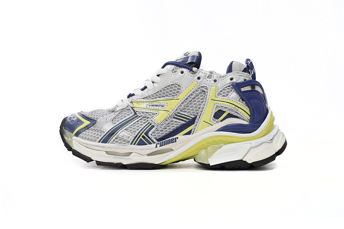 Balenciaga Runner White Blue Yellow Grey Black - 677403W3RB59174: Sleek and Stylish Footwear