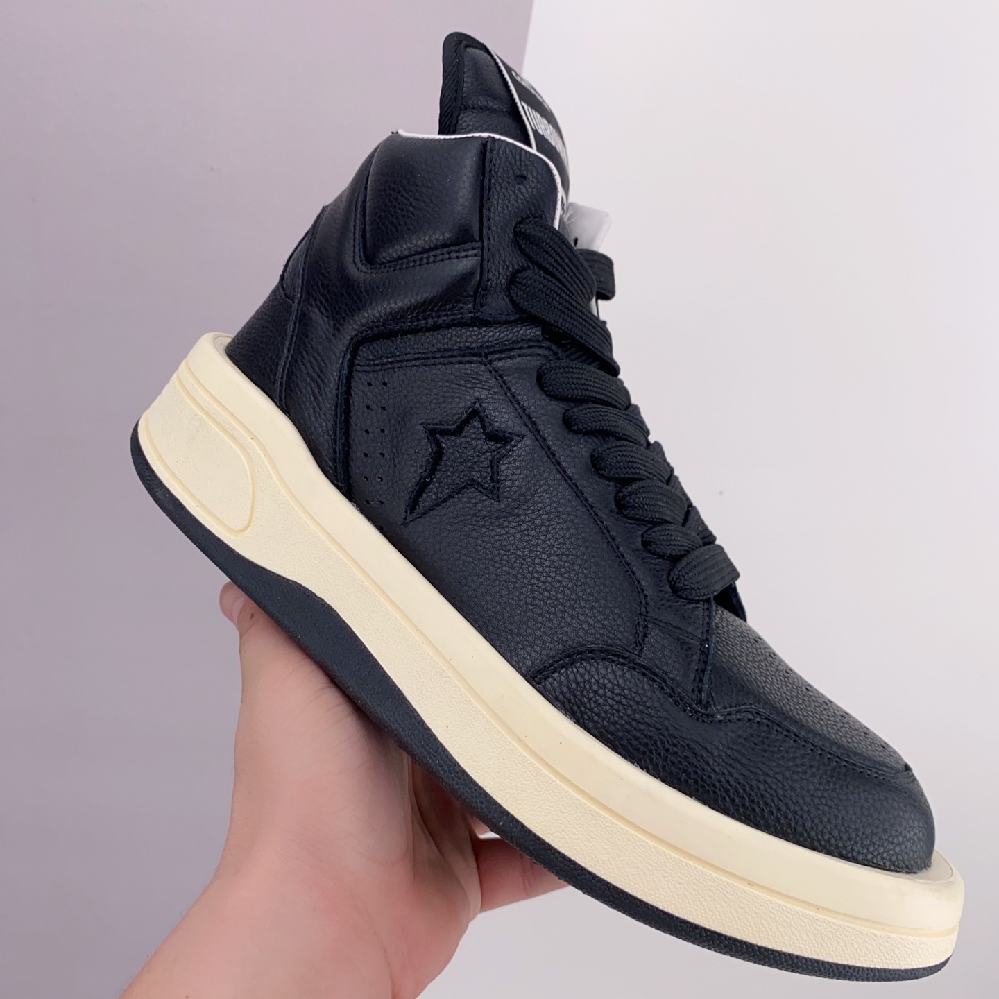 Converse Rick Owens x TURBOWPN Mid 'Black Cloud Cream' 172342C - Sleek and Stylish High-Top Sneakers