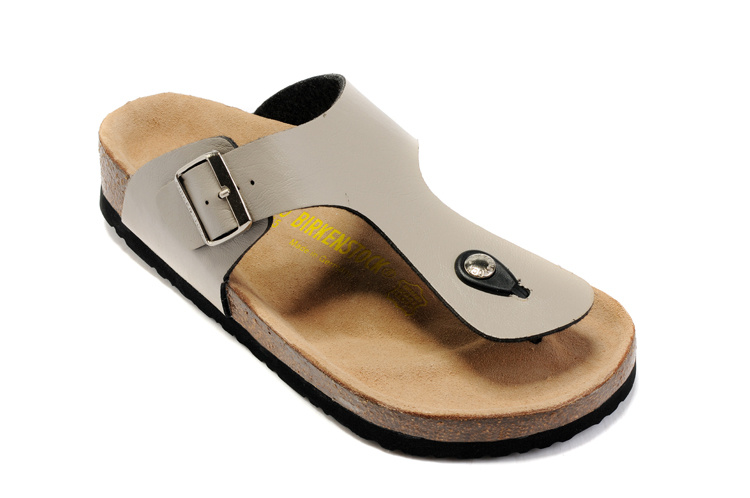 Birkenstock Gizeh Light Grey Leather Sandals - Ultimate Comfort & Style