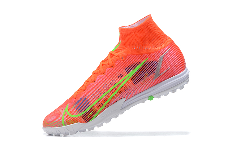 Nike Mercurial Superfly 8 Elite TF Soccer Cleats Bright Crimson Metallic Silver - Best Performance for Turf Courts