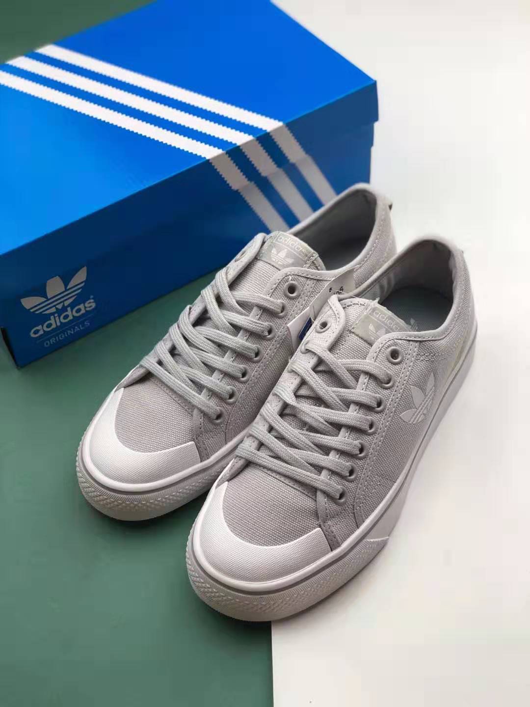 Adidas Womens Original Nizza Grey Two Cloud White Crystal White EF2039 - Stylish and Versatile Sneakers for Women