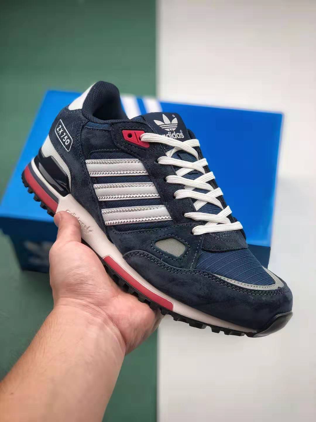 Adidas Originals ZX 750 Navy Blue Cloud White Shoes - Q35065