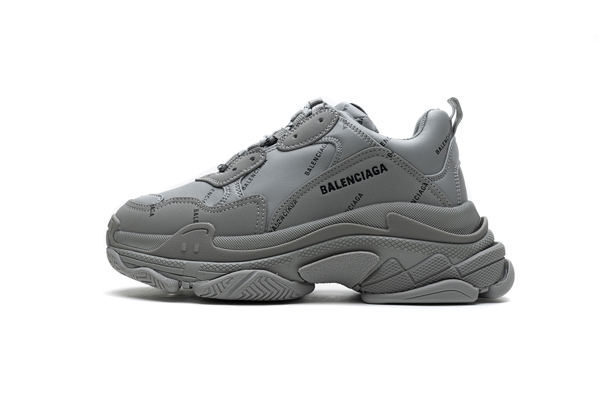 Balenciaga Triple S Allover Logo Grey Sneaker - Style W2FA1 1210