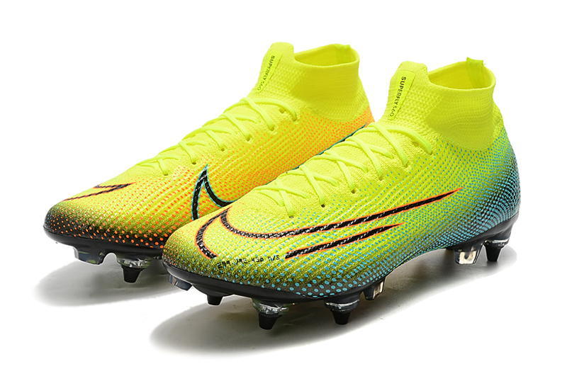 Nike Mercurial Superfly 7 Elite SG-PRO AC High Yellow Green Pink Football Boots | Premium Soccer Cleats