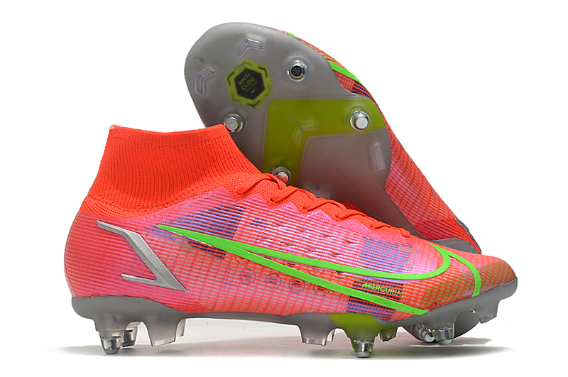 Nike Mercurial Superfly 8 Elite SG-PRO Soccer Cleats Bright Crimson Metallic Silver