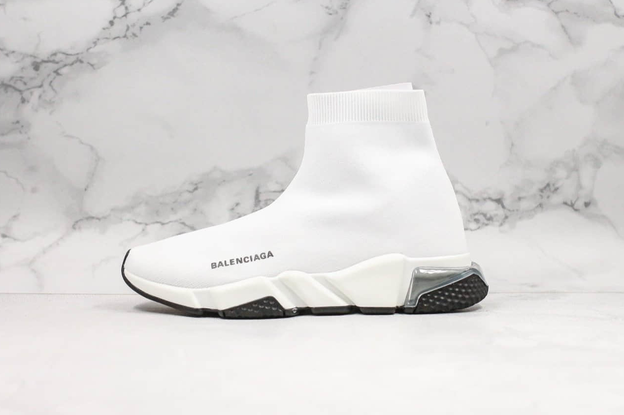 Balenciaga Stretch Mesh High Top White Black: Sleek and Stylish Footwear.