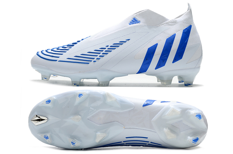 Adidas Predator Edge+ FG White Hi-Res Blue GV7375 - Elite Soccer Cleats
