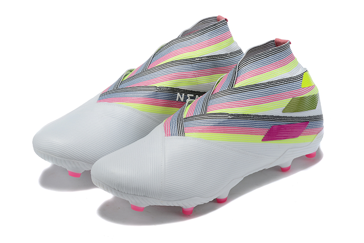 Adidas Nemeziz 19+ FG White Multi-Color Soccer Cleats
