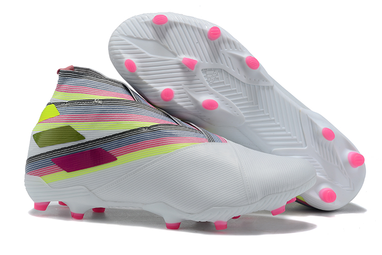 Adidas Nemeziz 19+ FG White Multi-Color Soccer Cleats