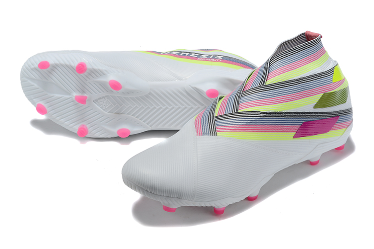 Adidas Nemeziz 19+ FG White Multi-Color Soccer Cleats