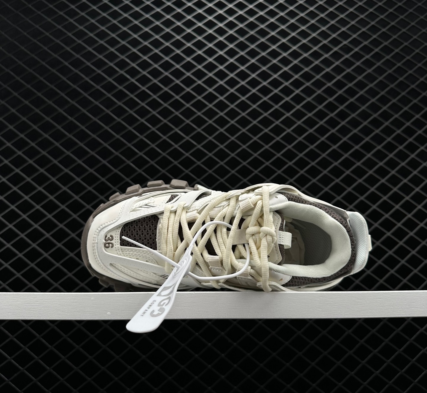 Balenciaga White Brown Leather & Fabric Track Sneakers - Premium Quality Footwear