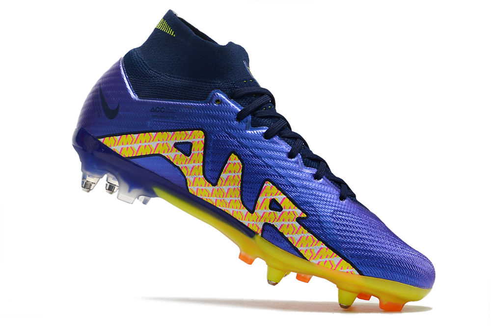 Nike Air Zoom Mercurial Superfly IX Elite SG-Pro: Purple/Yellow/Black – Versatile Performance for Soccer