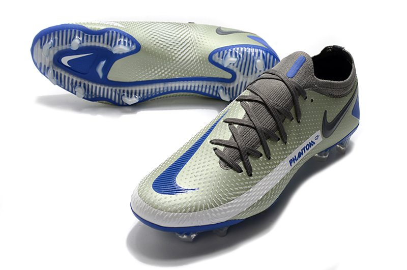 Nike Phantom GT Elite FG Mens Soccer Cleat Blue Gray Black - Premium Performance & Style
