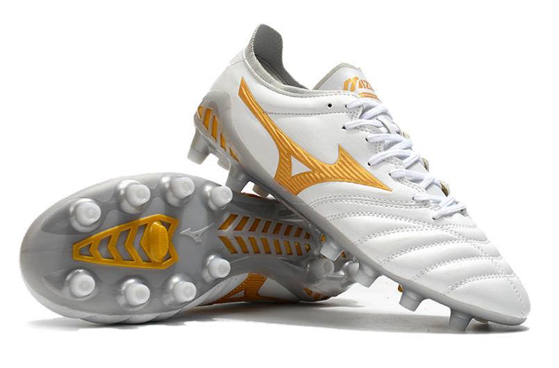 Mizuno Morelia Neo 3 FG White Gold Smoke Grey - Lightweight and Stylish Football Boots Mizuno Morelia Neo 3 FG White Gold Smoke Grey - Lightweight and Stylish Football Boots