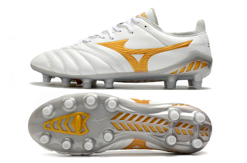 Mizuno Morelia Neo 3 FG White Gold Smoke Grey - Lightweight and Stylish Football Boots Mizuno Morelia Neo 3 FG White Gold Smoke Grey - Lightweight and Stylish Football Boots