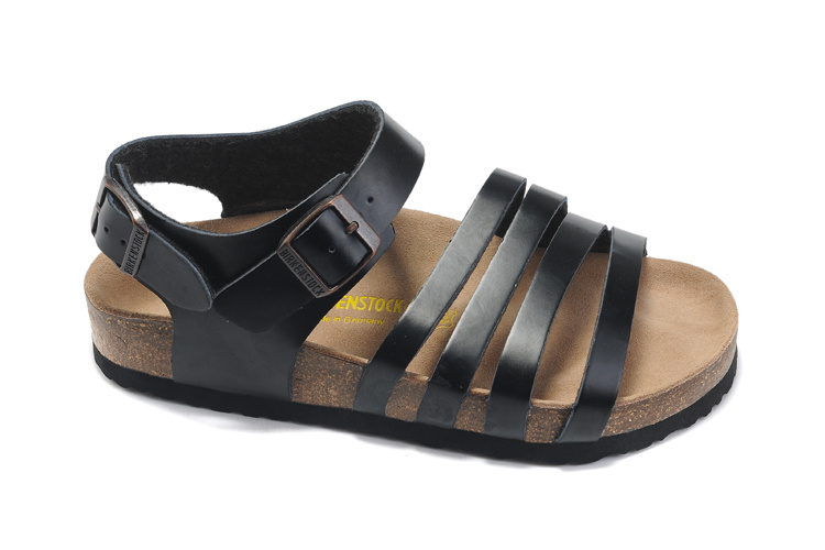 Birkenstock Almeria Black Leather Sandals - Classic Comfort & Style