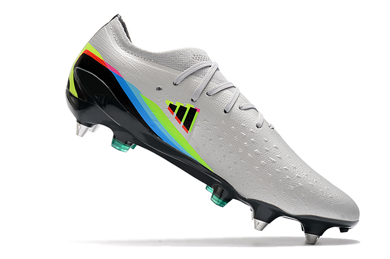 Adidas X Speedportal.1 SG Soccer Cleats - Beyond Fast Silver Metallic/Core Black/Solar Yellow