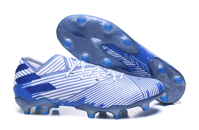 Adidas Nemeziz 19.1 FG 'Cloud White Royal Blue' EG7324 - Best Soccer Cleats for Power and Precision.