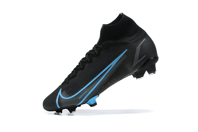 Nike Mercurial Superfly 8 'Renew' Elite FG Cleats - Black Blue | Premium Soccer Footwear