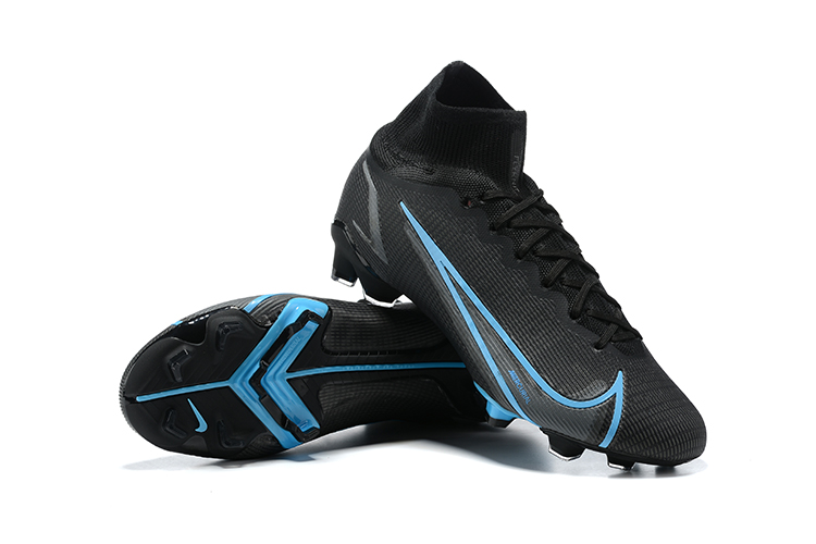 Nike Mercurial Superfly 8 'Renew' Elite FG Cleats - Black Blue | Premium Soccer Footwear