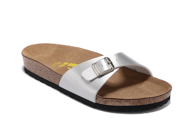 Birkenstock Madrid Snakeskin Silver Sandals - Trendy & Comfy